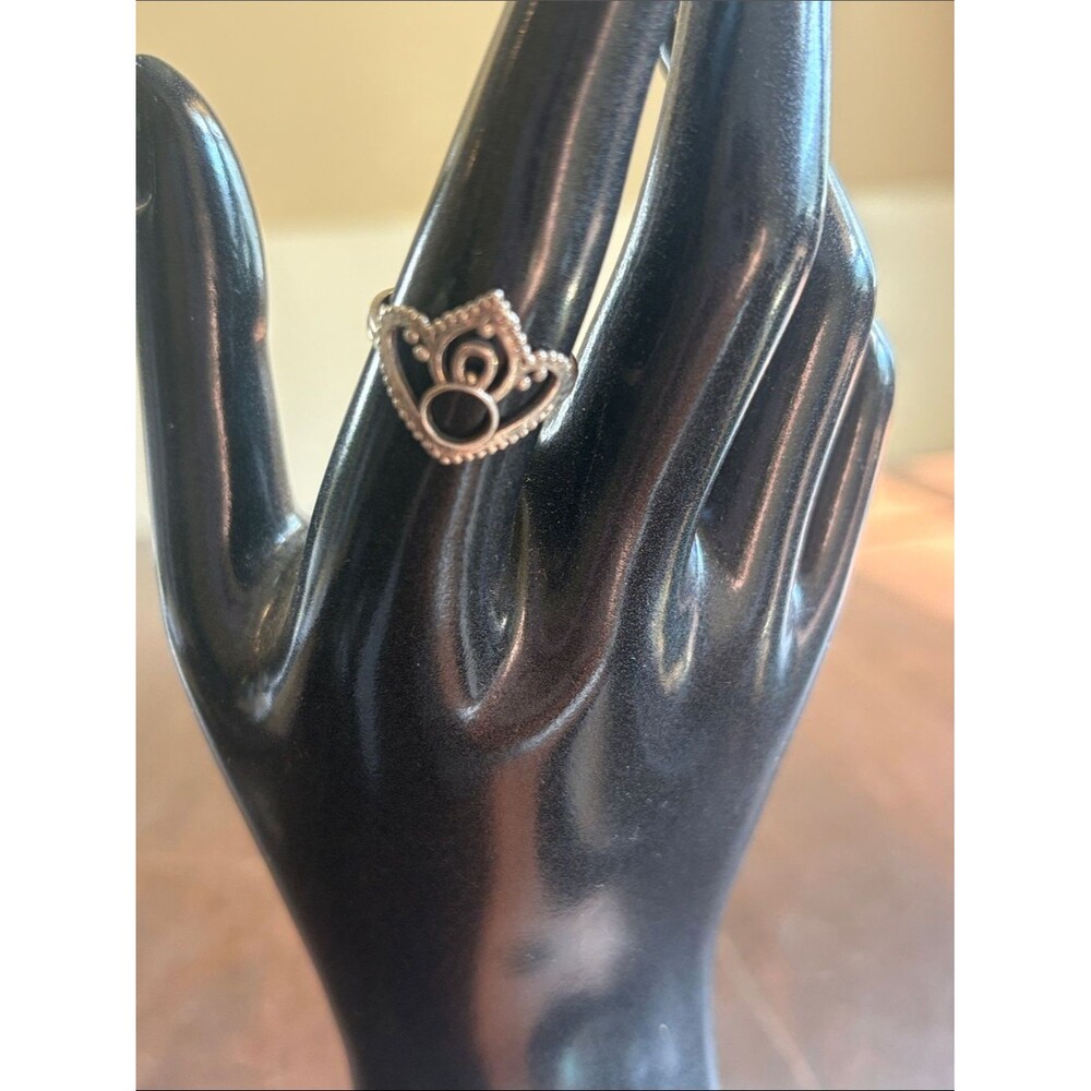 Vintage Crown Motif Stackable Ring in Silver